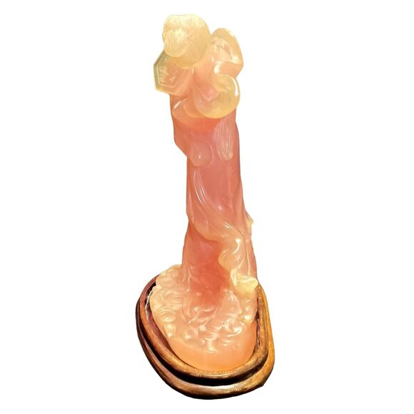 Vtg Rose Quartz Wafista Geisha Sculpture Pink Polyester Arts No 5603 Hong Kong 9 - Picture 2 of 10